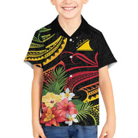 Personalised Tokelau Tropical Flowers Family Matching Tank Maxi Dress and Hawaiian Shirt Reggae Polynesian Art Vibe LT9 Son's Shirt Reggae - Polynesian Pride
