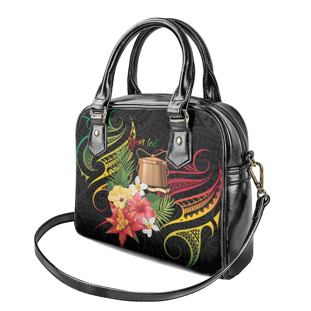 Personalised Tokelau Tropical Flowers Shoulder Handbag Reggae Polynesian Art Vibe