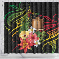 Personalised Tokelau Tropical Flowers Shower Curtain Reggae Polynesian Art Vibe LT9 - Polynesian Pride