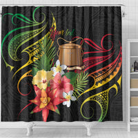 Personalised Tokelau Tropical Flowers Shower Curtain Reggae Polynesian Art Vibe LT9 - Polynesian Pride