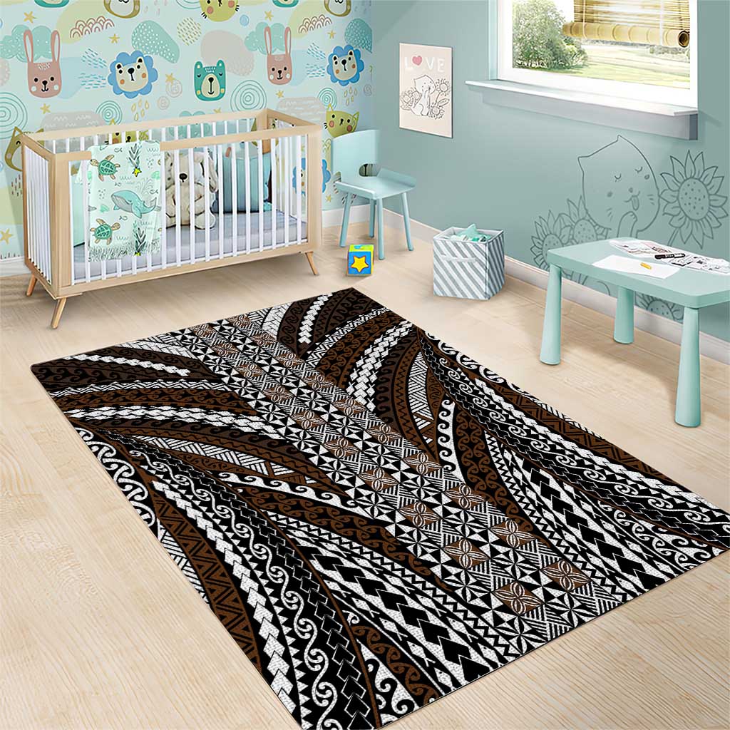 Brown Tongan Polynesian Tribal Area Rug - Polynesian Pride