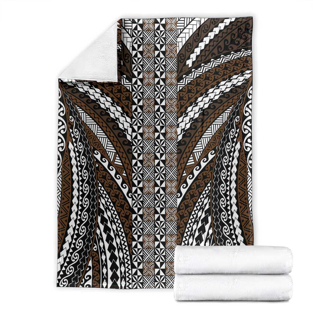 Brown Tongan Polynesian Tribal Blanket - Polynesian Pride
