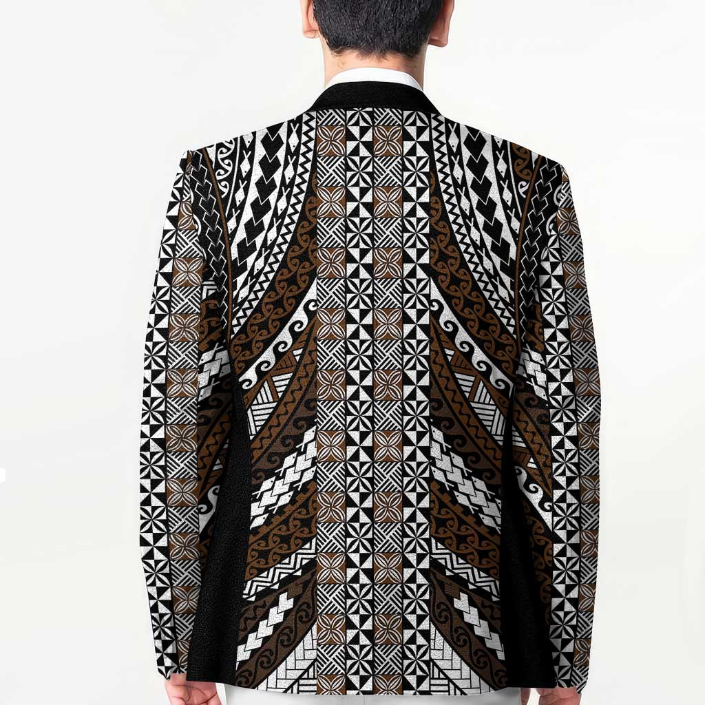 Brown Tongan Polynesian Tribal Blazer - Polynesian Pride