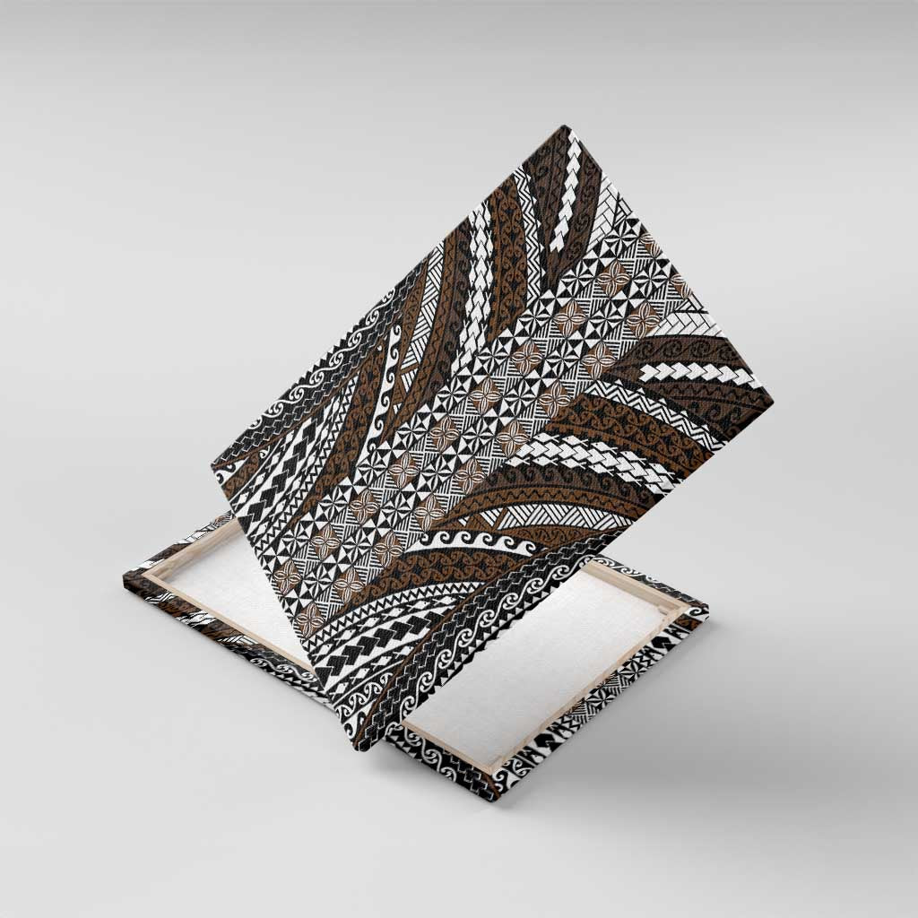 Brown Tongan Polynesian Tribal Canvas Wall Art - Polynesian Pride