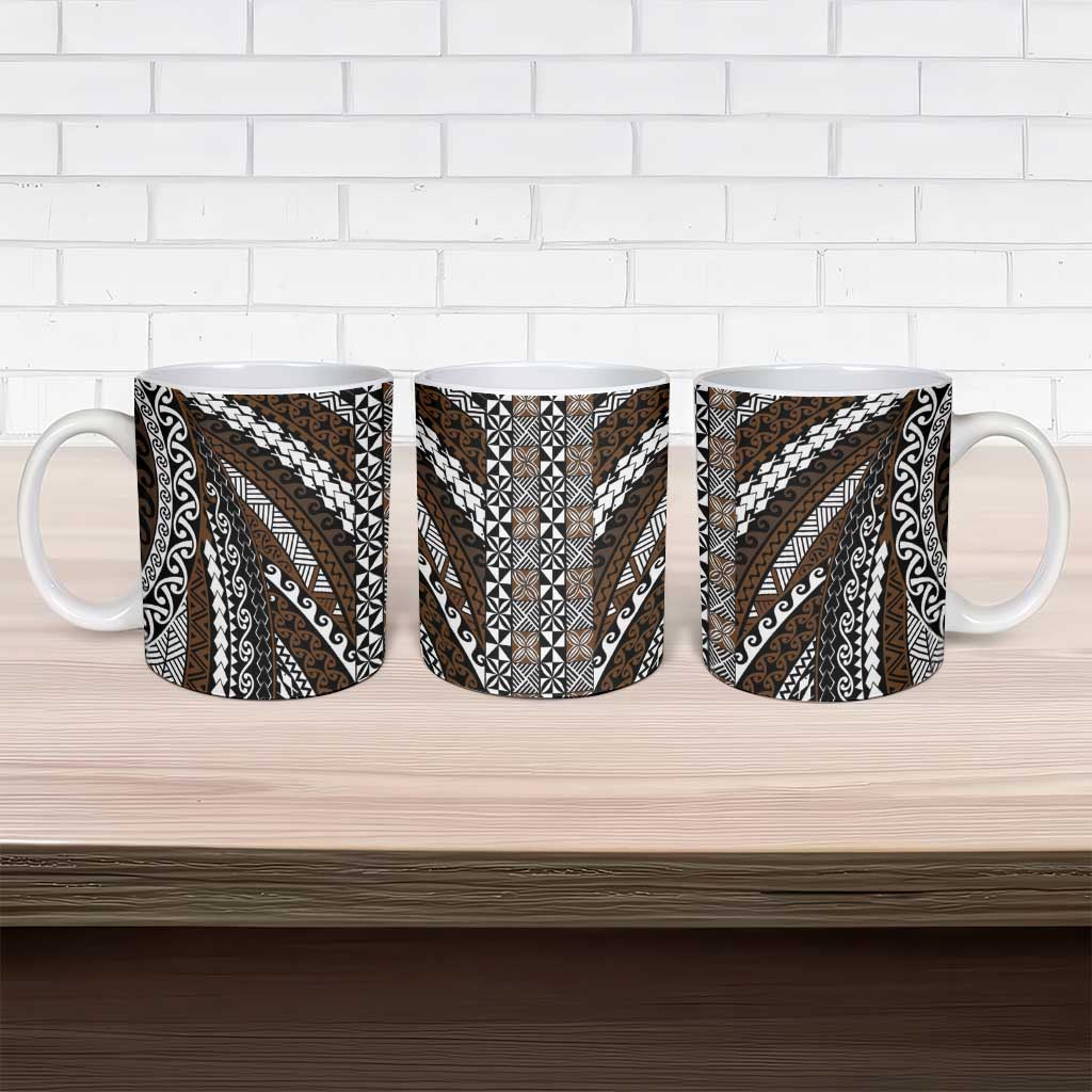 Brown Tongan Polynesian Tribal Ceramic Mug - Polynesian Pride