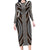 Brown Tongan Polynesian Tribal Family Matching Long Sleeve Bodycon Dress and Hawaiian Shirt - Polynesian Pride