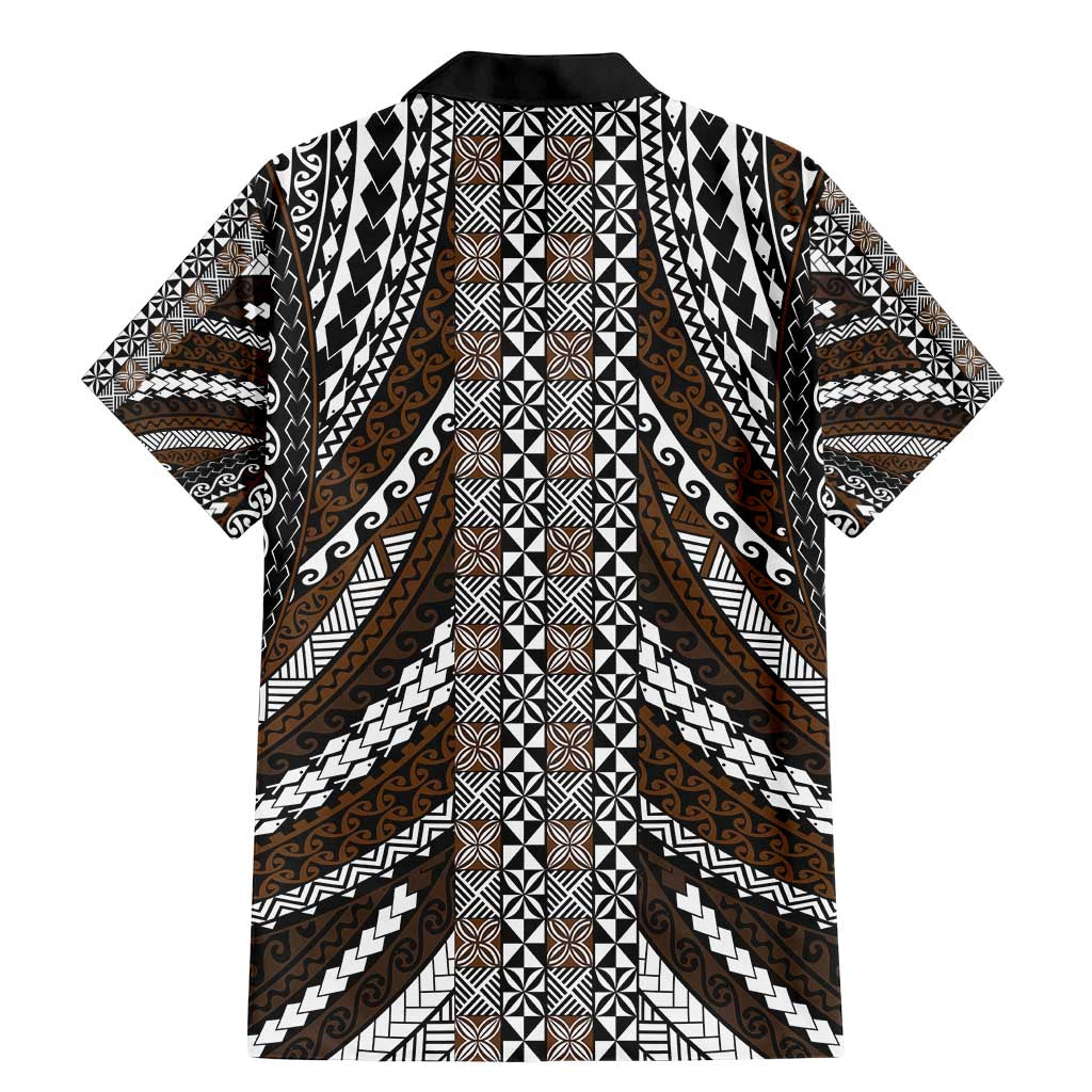 Brown Tongan Polynesian Tribal Family Matching Mermaid Dress and Hawaiian Shirt LT9 - Polynesian Pride