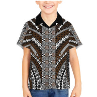 Brown Tongan Polynesian Tribal Family Matching Mermaid Dress and Hawaiian Shirt LT9 Son's Shirt Brown - Polynesian Pride