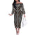 Brown Tongan Polynesian Tribal Family Matching Off The Shoulder Long Sleeve Dress and Hawaiian Shirt - Polynesian Pride