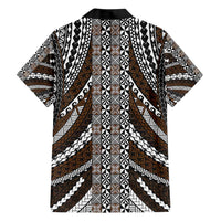 Brown Tongan Polynesian Tribal Family Matching Short Sleeve Bodycon Dress and Hawaiian Shirt LT9 - Polynesian Pride
