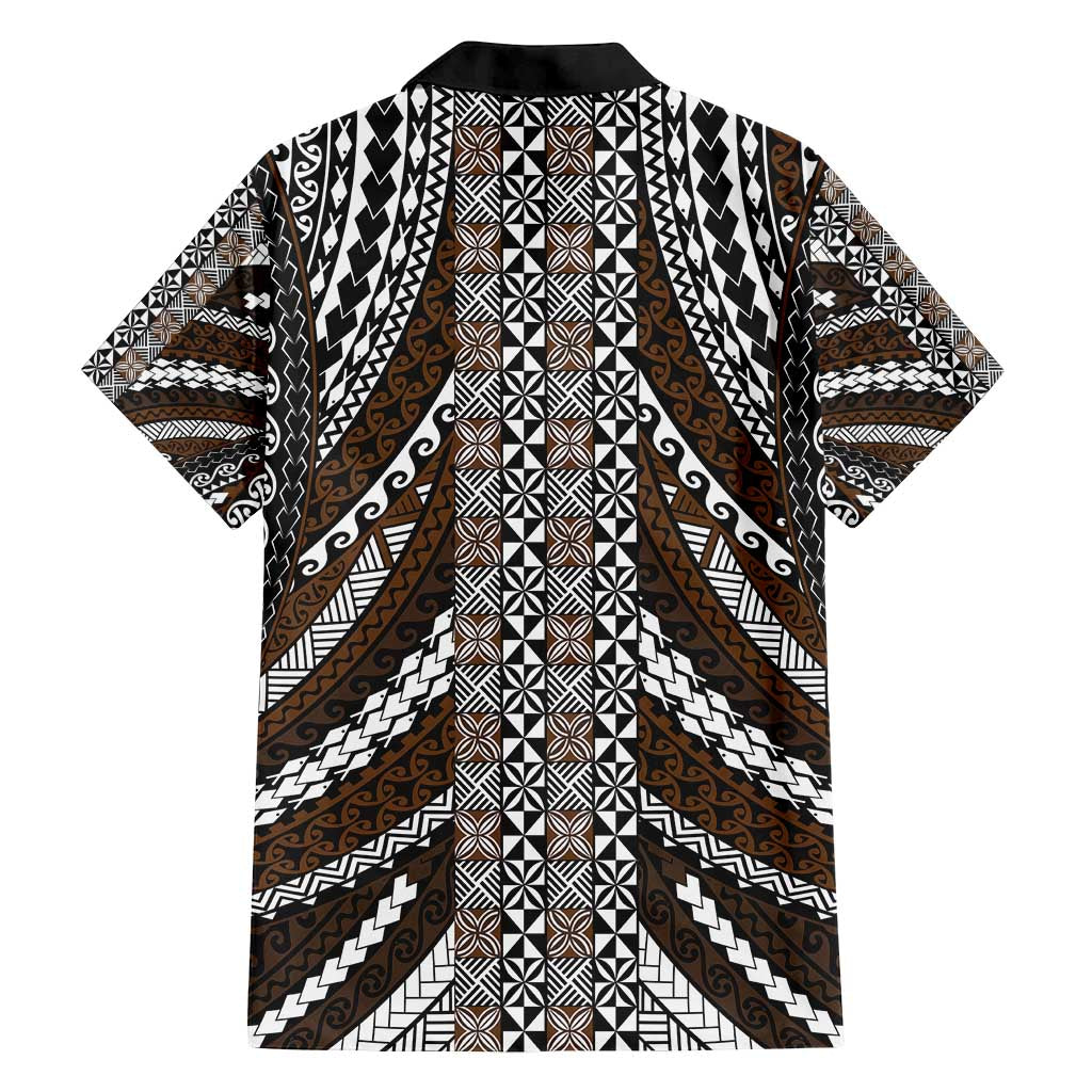 Brown Tongan Polynesian Tribal Family Matching Summer Maxi Dress and Hawaiian Shirt LT9 - Polynesian Pride