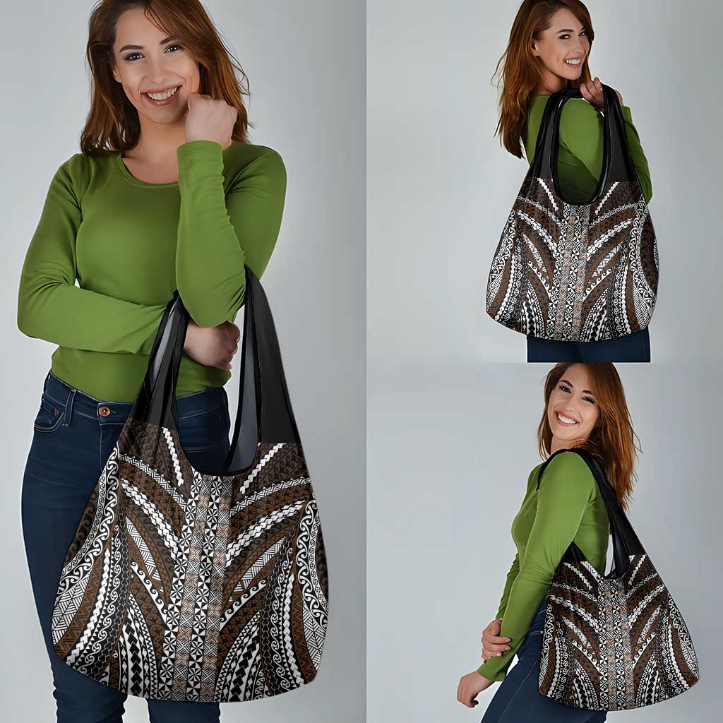 Brown Tongan Polynesian Tribal Grocery Bag - Polynesian Pride