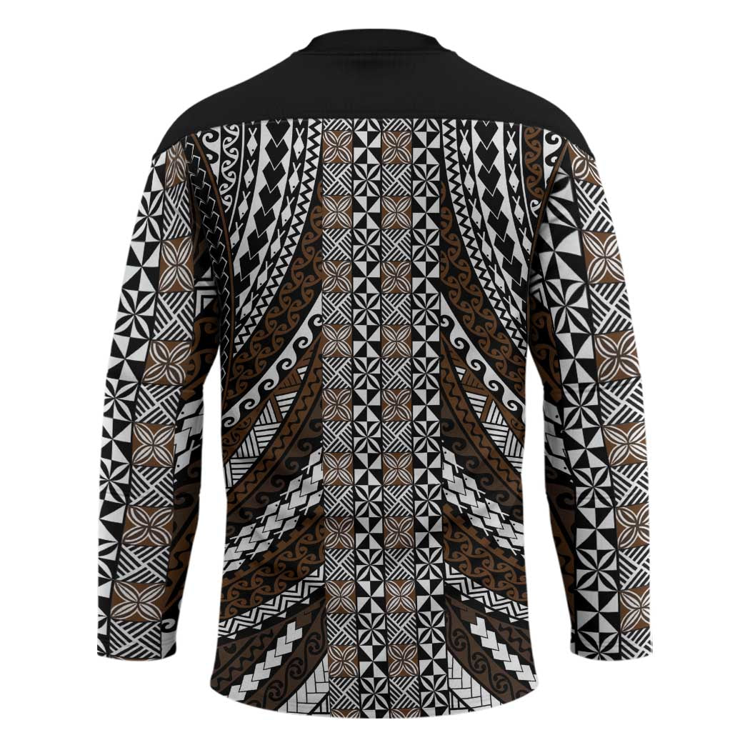 Brown Tongan Polynesian Tribal Hockey Jersey - Polynesian Pride