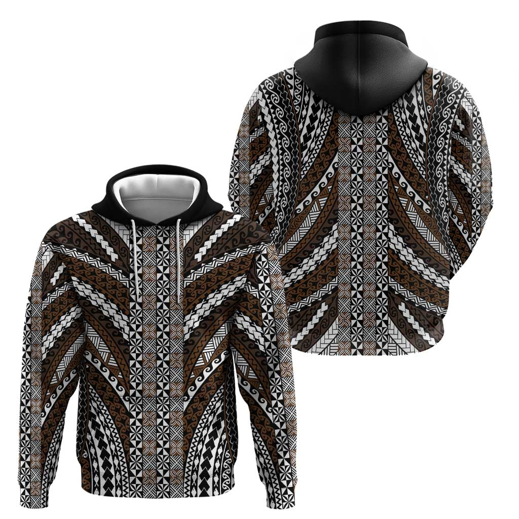 Brown Tongan Polynesian Tribal Hoodie - Polynesian Pride