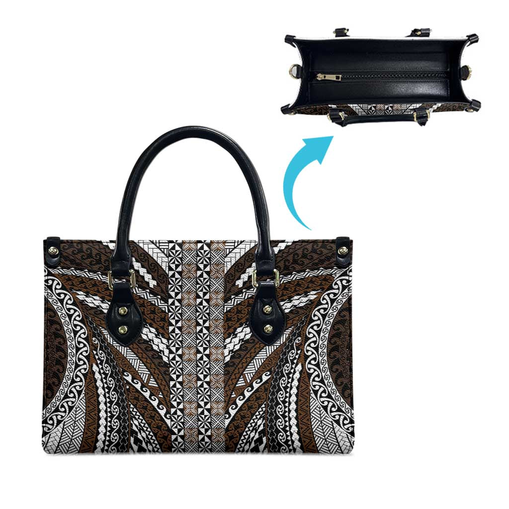 Brown Tongan Polynesian Tribal Leather Bag - Polynesian Pride