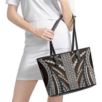 Brown Tongan Polynesian Tribal Leather Tote Bag - Polynesian Pride
