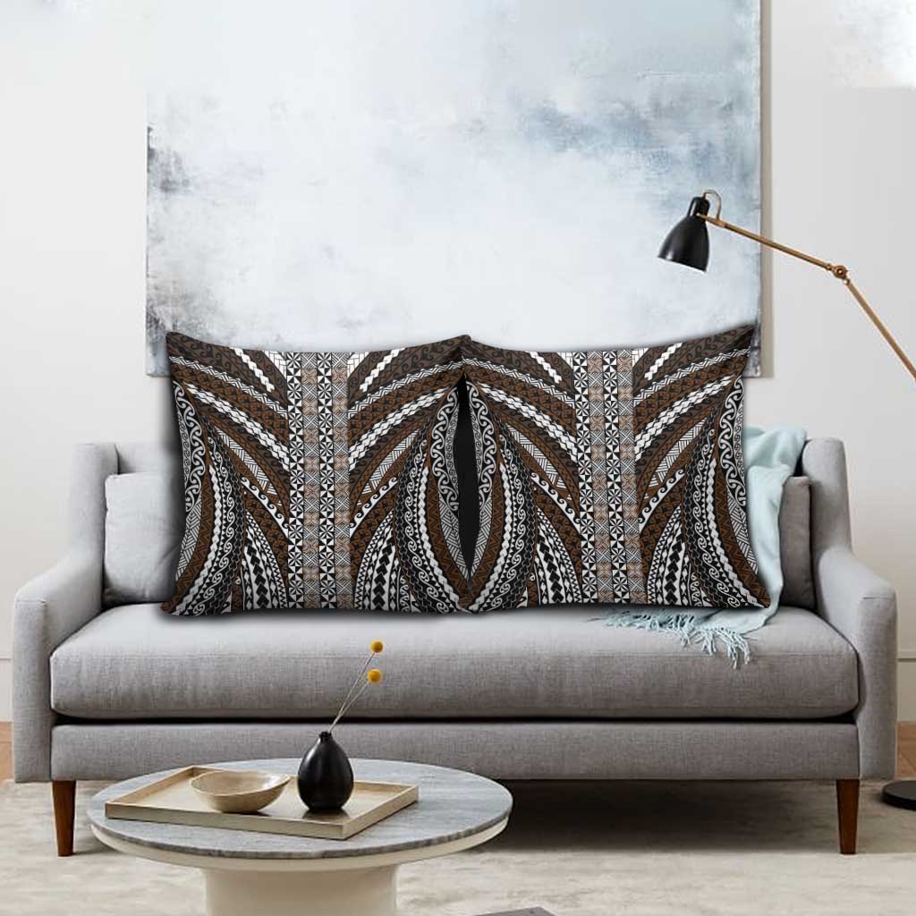 Brown Tongan Polynesian Tribal Pillow Cover - Polynesian Pride