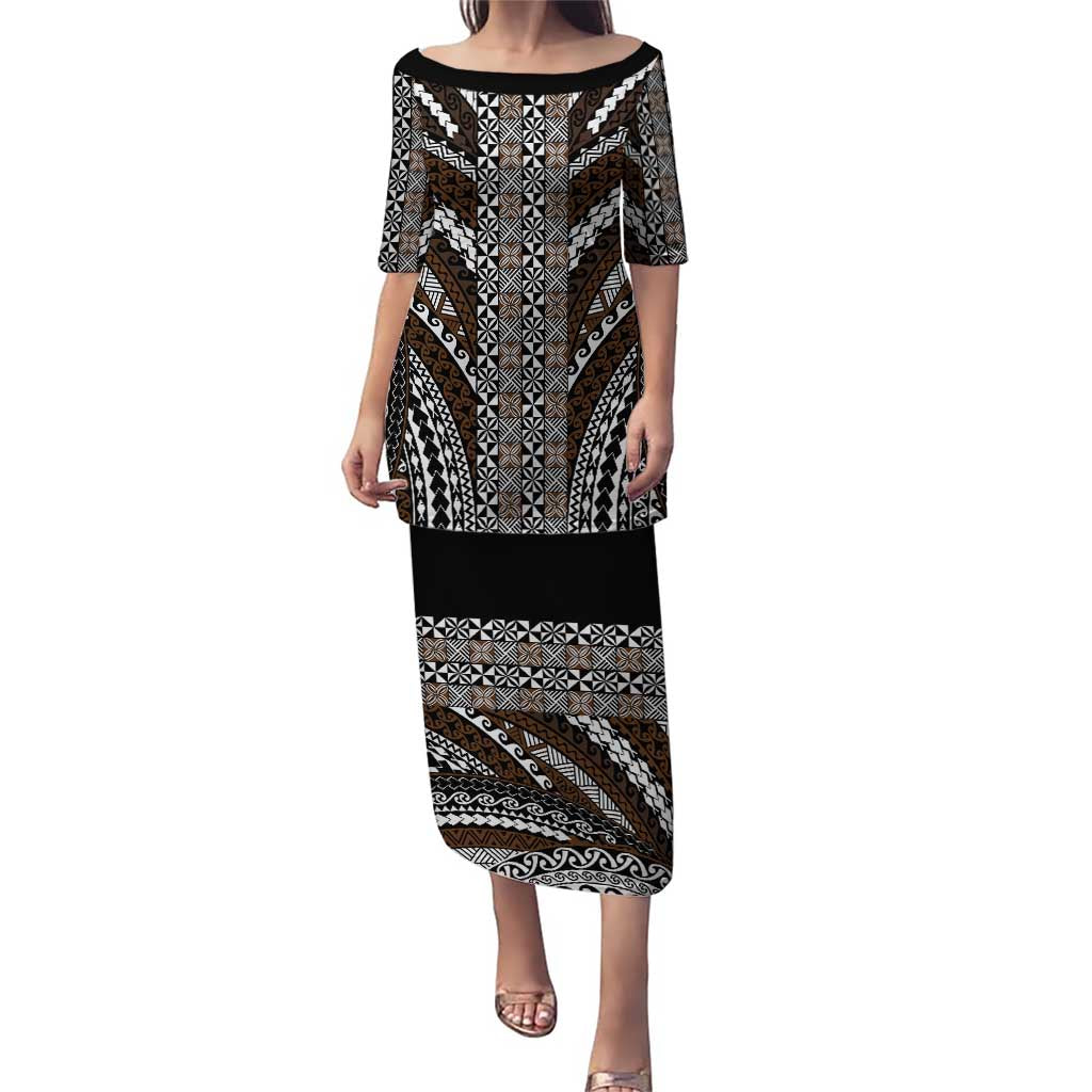 Brown Tongan Polynesian Tribal Puletasi - Polynesian Pride