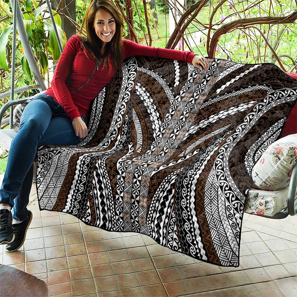 Brown Tongan Polynesian Tribal Quilt - Polynesian Pride