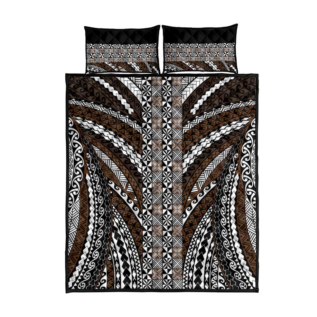 Brown Tongan Polynesian Tribal Quilt Bed Set - Polynesian Pride