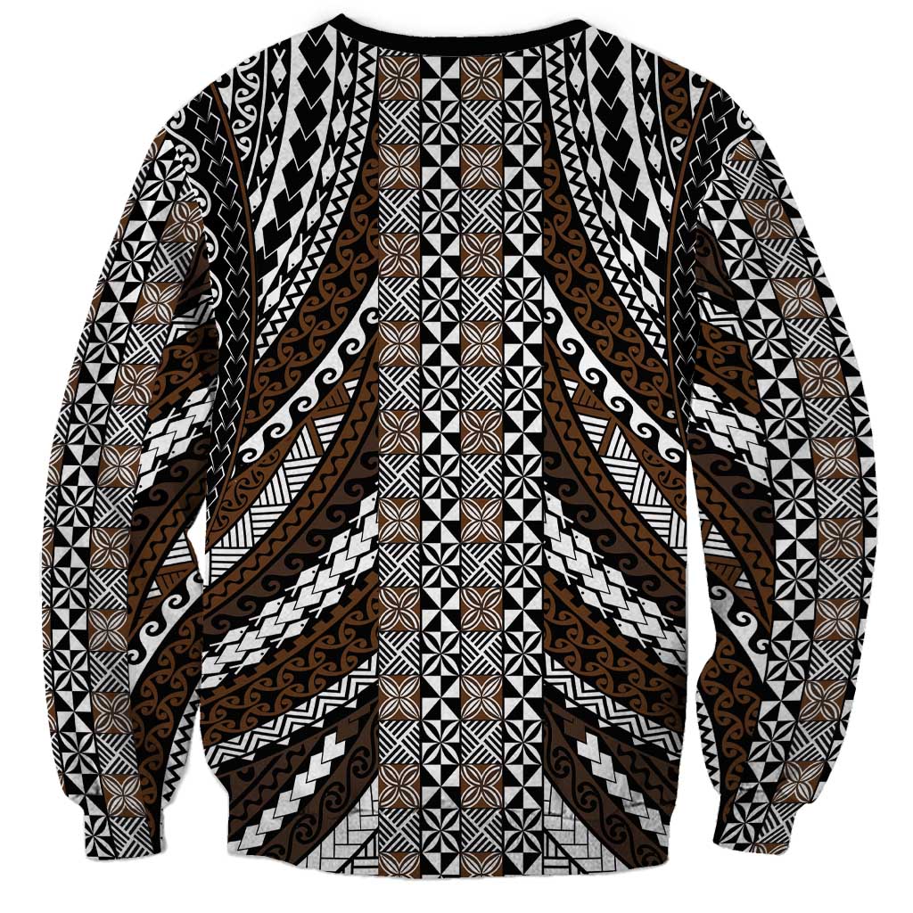 Brown Tongan Polynesian Tribal Sweatshirt - Polynesian Pride