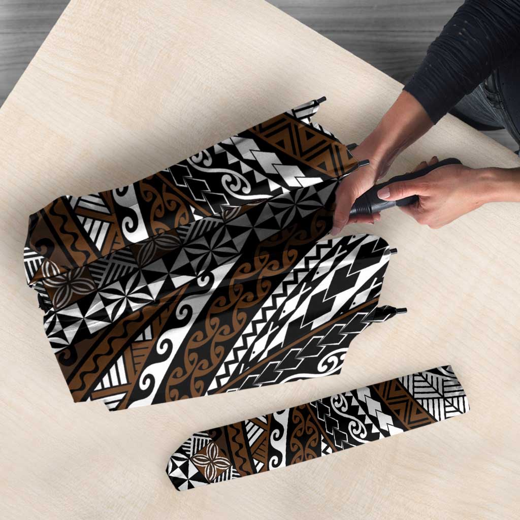 Brown Tongan Polynesian Tribal Umbrella - Polynesian Pride