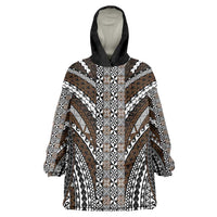 Brown Tongan Polynesian Tribal Wearable Blanket Hoodie LT9 One Size Brown - Polynesian Pride