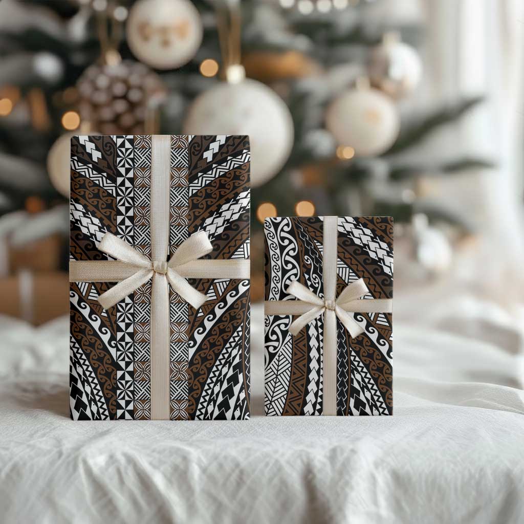 Brown Tongan Polynesian Tribal Wrapping Paper - Polynesian Pride