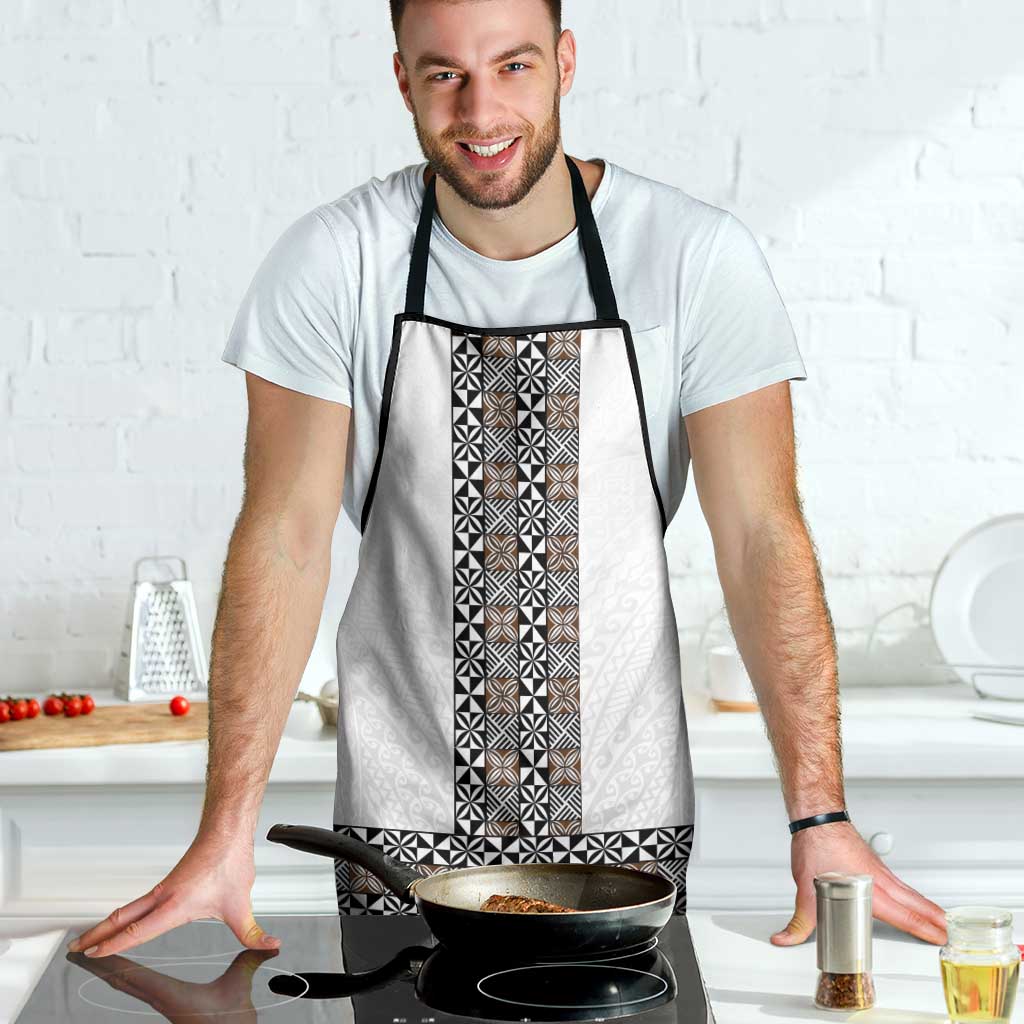 Light Gray Tongan Polynesian Tribal Apron - Polynesian Pride