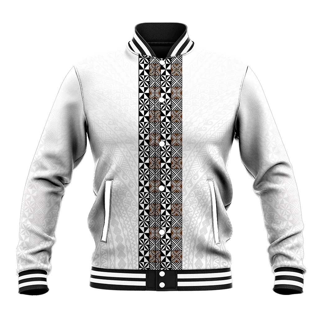 Light Gray Tongan Polynesian Tribal Baseball Jacket - Polynesian Pride