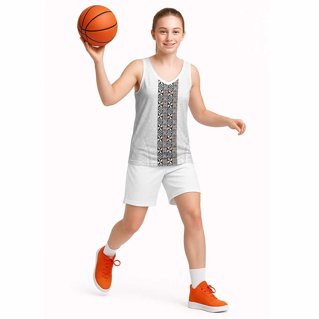 Light Gray Tongan Polynesian Tribal Basketball Jersey - Polynesian Pride