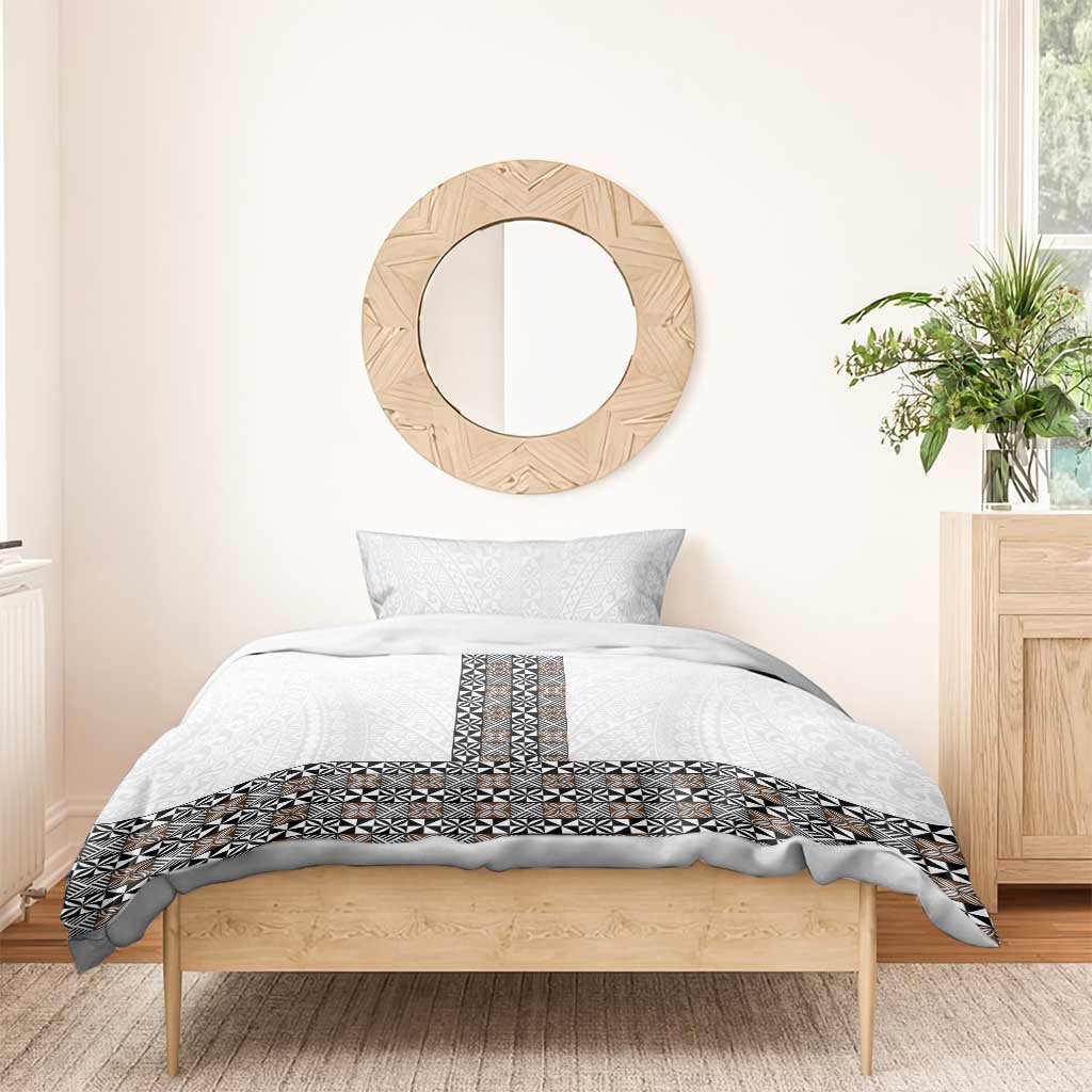 Light Gray Tongan Polynesian Tribal Bedding Set - Polynesian Pride