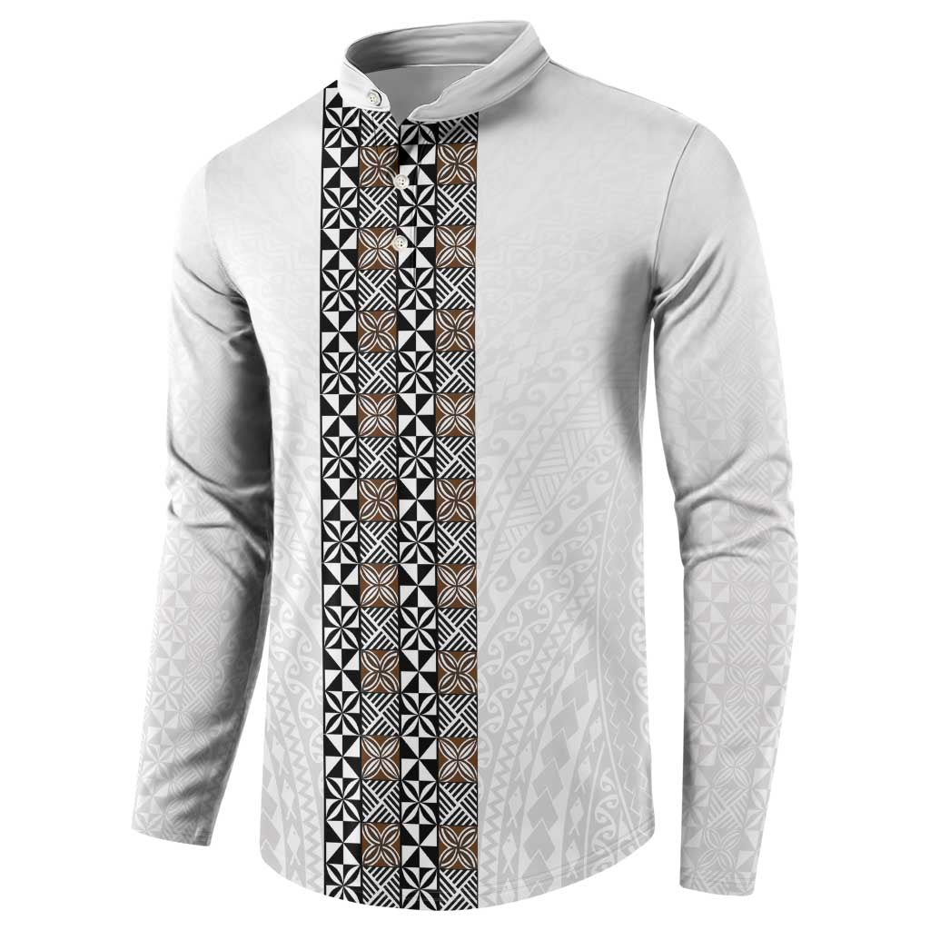 Light Gray Tongan Polynesian Tribal Button Sweatshirt - Polynesian Pride