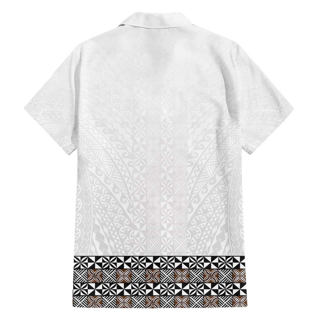 Light Gray Tongan Polynesian Tribal Family Matching Short Sleeve Bodycon Dress and Hawaiian Shirt LT9 - Polynesian Pride