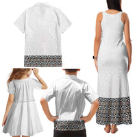 Light Gray Tongan Polynesian Tribal Family Matching Tank Maxi Dress and Hawaiian Shirt LT9 - Polynesian Pride