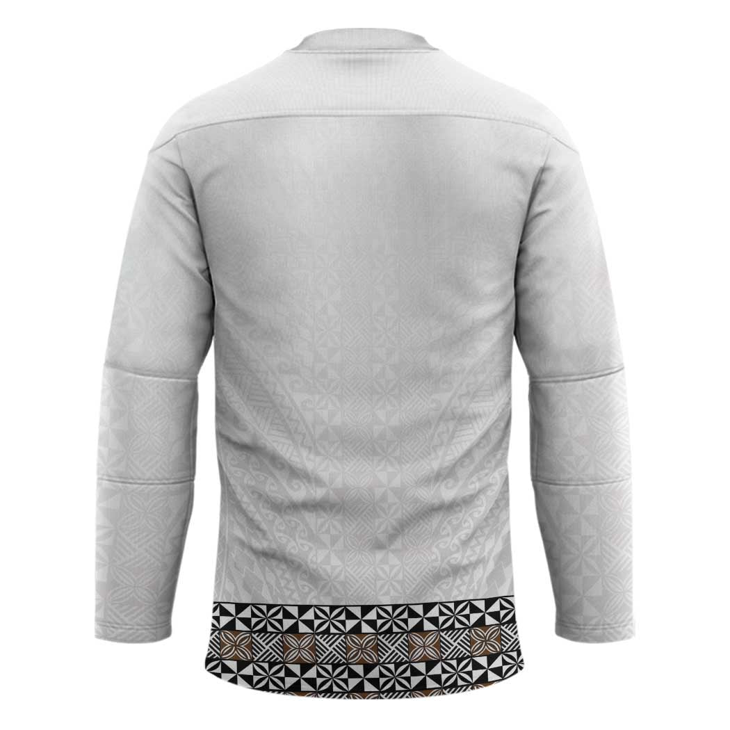 Light Gray Tongan Polynesian Tribal Hockey Jersey - Polynesian Pride