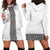 Light Gray Tongan Polynesian Tribal Hoodie Dress - Polynesian Pride