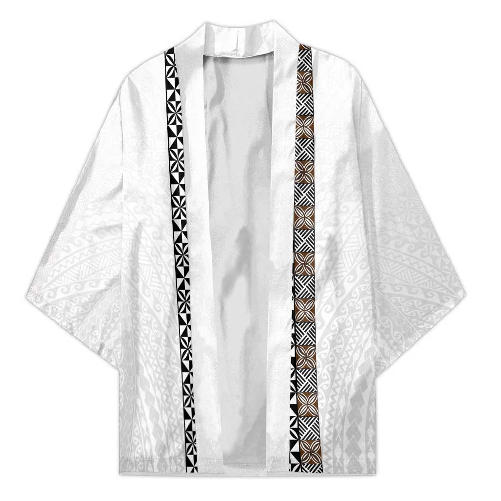 Light Gray Tongan Polynesian Tribal Kimono - Polynesian Pride