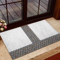 Light Gray Tongan Polynesian Tribal Rubber Doormat - Polynesian Pride
