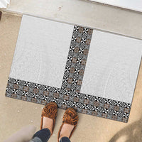 Light Gray Tongan Polynesian Tribal Rubber Doormat - Polynesian Pride