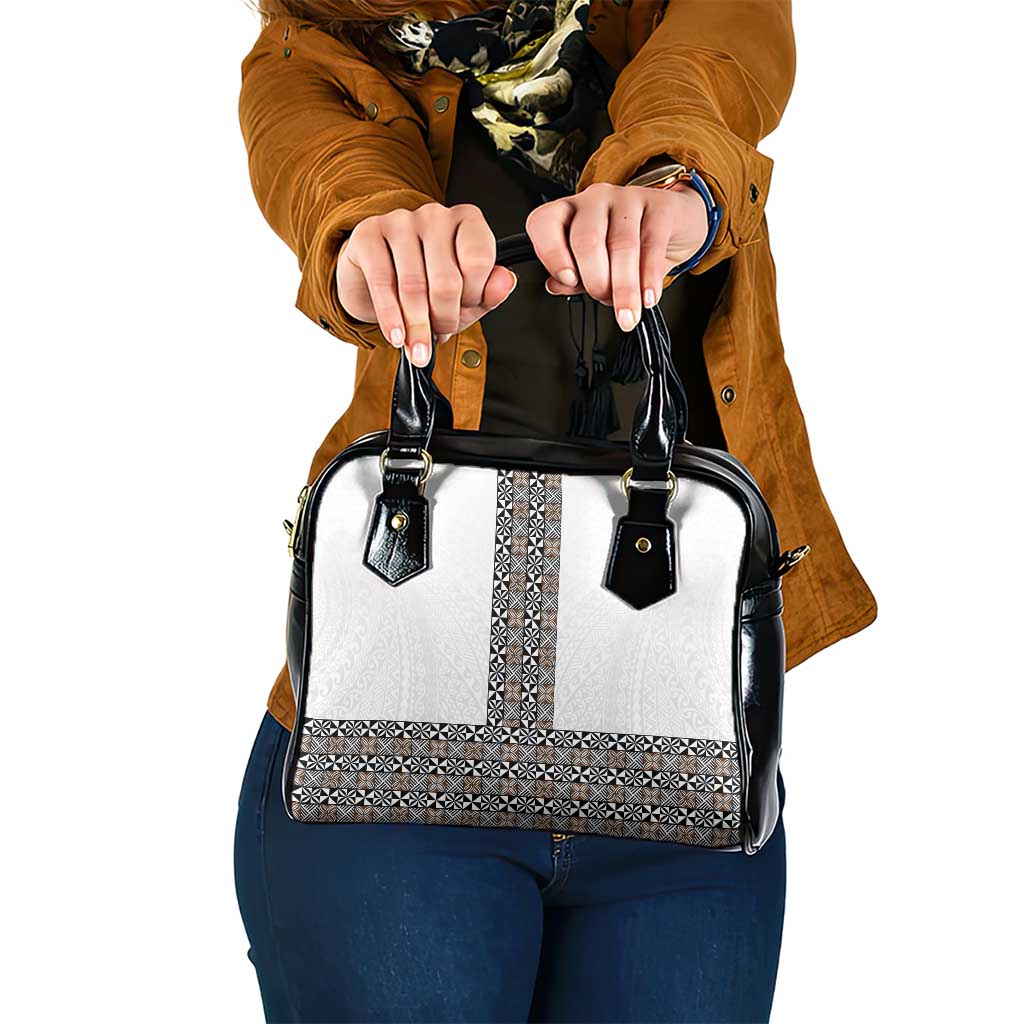Light Gray Tongan Polynesian Tribal Shoulder Handbag - Polynesian Pride