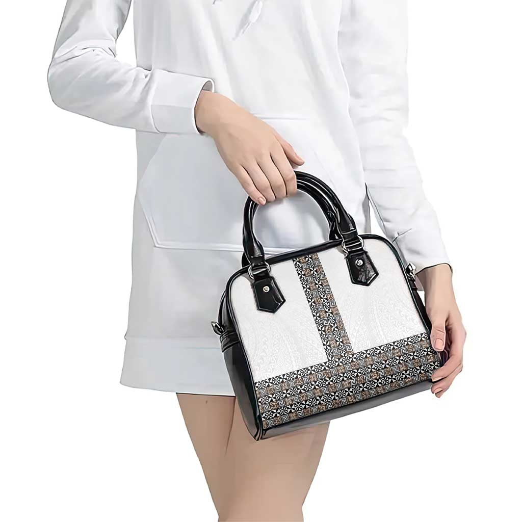 Light Gray Tongan Polynesian Tribal Shoulder Handbag - Polynesian Pride