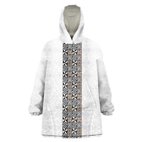 Light Gray Tongan Polynesian Tribal Wearable Blanket Hoodie LT9 One Size White - Polynesian Pride