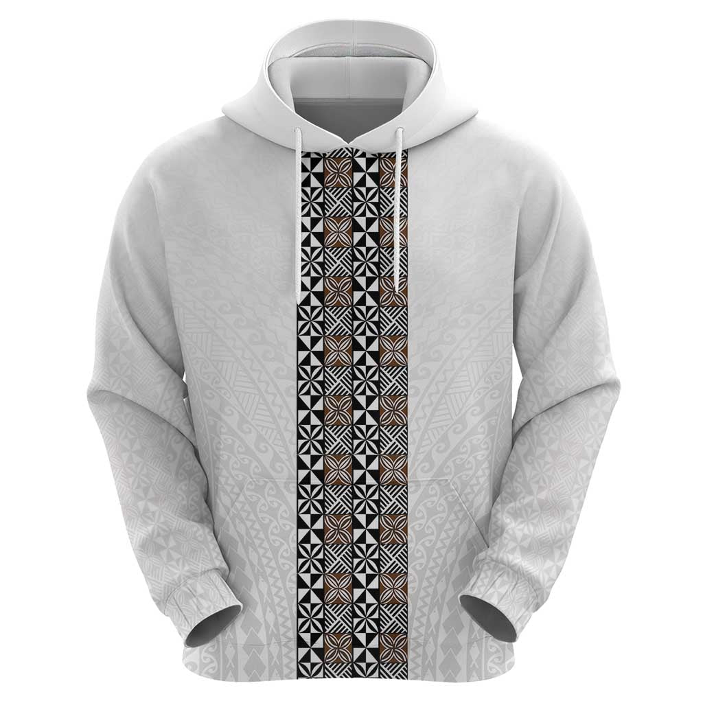 Light Gray Tongan Polynesian Tribal Zip Hoodie - Polynesian Pride