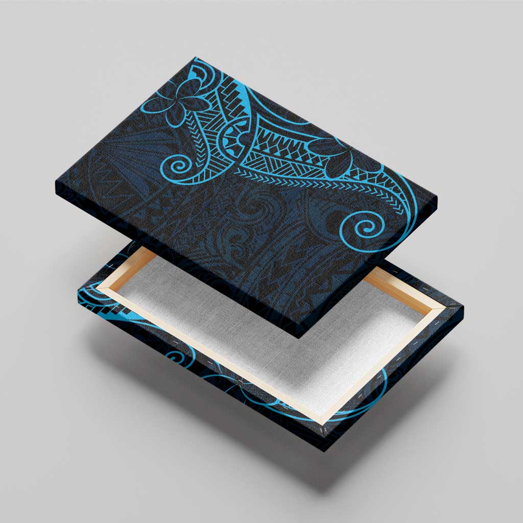 Black Blue Polynesian Tribal Canvas Wall Art - Polynesian Pride