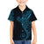 Black Blue Polynesian Tribal Family Matching Off The Shoulder Long Sleeve Dress and Hawaiian Shirt - Polynesian Pride