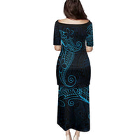 Black Blue Polynesian Tribal Family Matching Puletasi and Hawaiian Shirt - Polynesian Pride