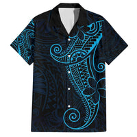 Black Blue Polynesian Tribal Family Matching Summer Maxi Dress and Hawaiian Shirt - Polynesian Pride