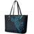 Black Blue Polynesian Tribal Leather Tote Bag - Polynesian Pride