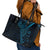 Black Blue Polynesian Tribal Leather Tote Bag - Polynesian Pride